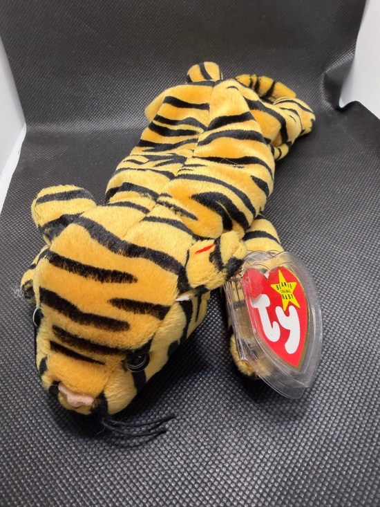 Ty Other - Ty Beanie Baby Stripes Tiger 1995 Vintage Plush w/ Tag Protector PVC